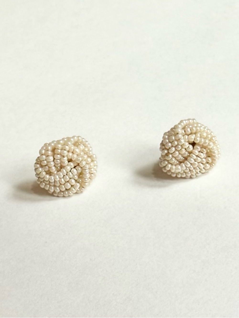 Vintage Pearl Knot Stud Earrings